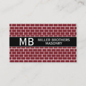 Masonry Bricklayer Bricks Sjabloon Minimalist Busi Visitekaartje (Voorkant)