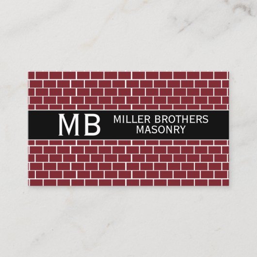 Masonry Bricklayer Bricks Sjabloon Minimalist Busi Visitekaartje (Voorkant)