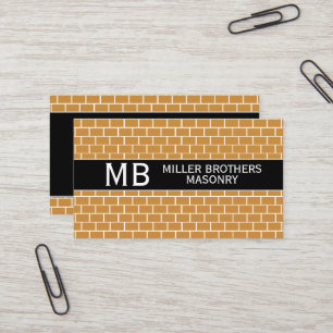 Masonry Bricklayer Rust Bricks Sjabloon Mason Visitekaartje