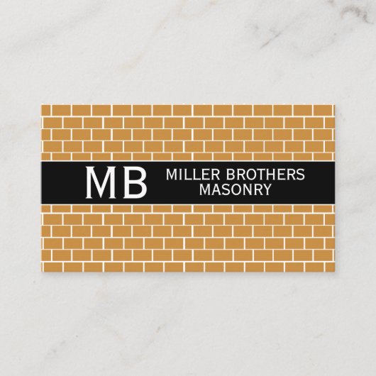 Masonry Bricklayer Rust Bricks Sjabloon Mason Visitekaartje (Voorkant)