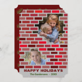 Masonry Bricks Stone Worker blokkeert Kerstmis Kaart (Voorkant / Achterkant)