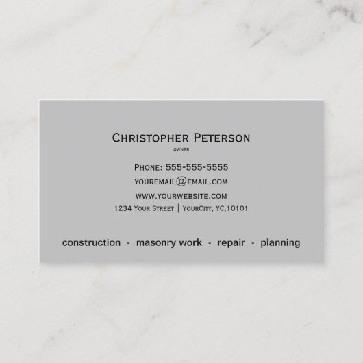 Masonry-constructie - Visitekaartje voor de metsel (Achterkant)