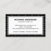 Masonry Construction Black Bricks Wall Bricklay Visitekaartje (Achterkant)