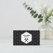 Masonry Construction Black Bricks Wall Bricklay Visitekaartje (Staand voorkant)
