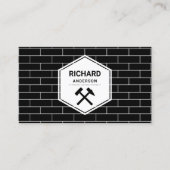 Masonry Construction Black Bricks Wall Bricklay Visitekaartje (Voorkant)