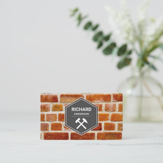 Masonry Construction Red Bricks Wall Visitekaartje (Staand voorkant)
