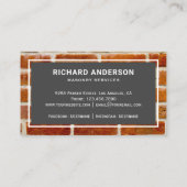 Masonry Construction Red Bricks Wall Visitekaartje (Achterkant)