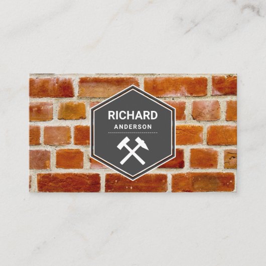 Masonry Construction Red Bricks Wall Visitekaartje (Voorkant)