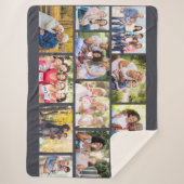 Masonry Grid 12 Photo Collage Gray Sherpa Blanket Sherpa Deken (Voorkant)
