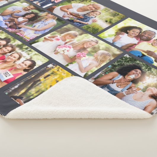 Masonry Grid 12 Photo Collage Gray Sherpa Blanket Sherpa Deken (3/4)