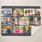 Masonry Grid 12 Photo Collage Gray Sherpa Blanket Sherpa Deken (Voorkant (horizontaal))