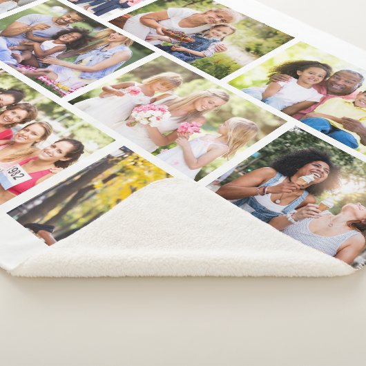 Masonry Grid 12 Photo Collage White Sherpa Deken (3/4)