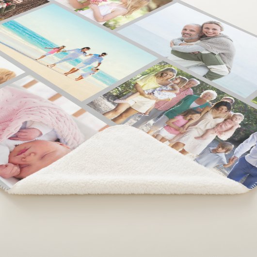 Masonry Grid 9 Foto Collage Light Gray Sherpa Deken (3/4)