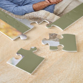 Masonry Grid Family Photo Collage Green Legpuzzel (Zijkant)