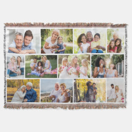 Masonry Grid Photo Collage 12 Family Afbeeldingen Deken