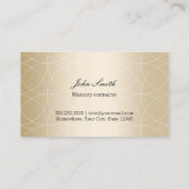 Masonry Luxury Black & Gold Visitekaartje (Achterkant)