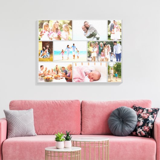Masonry Style Family Foto Collage Gray Canvas Afdruk (Insitu (Woonkamer))