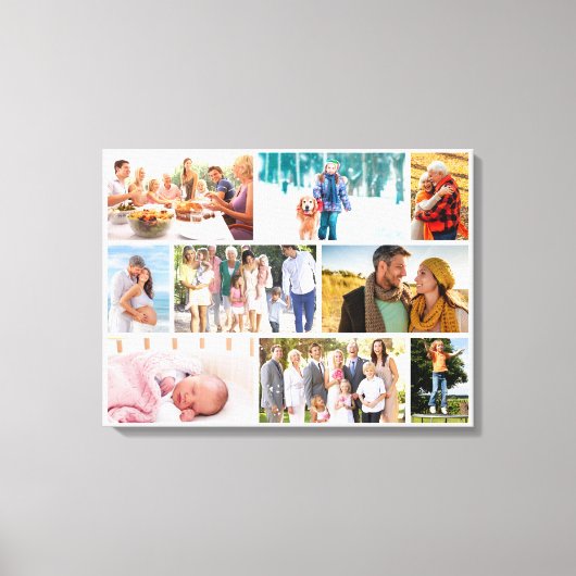 Masonry Style Family Foto Collage White Canvas Afdruk (Voorkant)