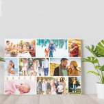 Masonry Style Family Foto Collage White Canvas Afdruk<br><div class="desc">Creëer uw eigen masonry foto collage op een wit canvas. Het fotomalplaatje is opstelling klaar voor u om 9 van uw favoriete familiefoto's te tonen. Uw foto's zullen automatisch in een metselrooster, met 2 landschap en 1 portret afbeelding op elk van de 3 rijen tonen. Het canvas heeft een witte...</div>