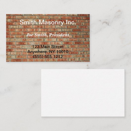 Masonry Visitekaartje (Voorkant / Achterkant)
