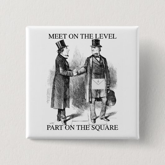 Masons die op het vierkant parkeren vierkante button 5,1 cm (Voorkant)
