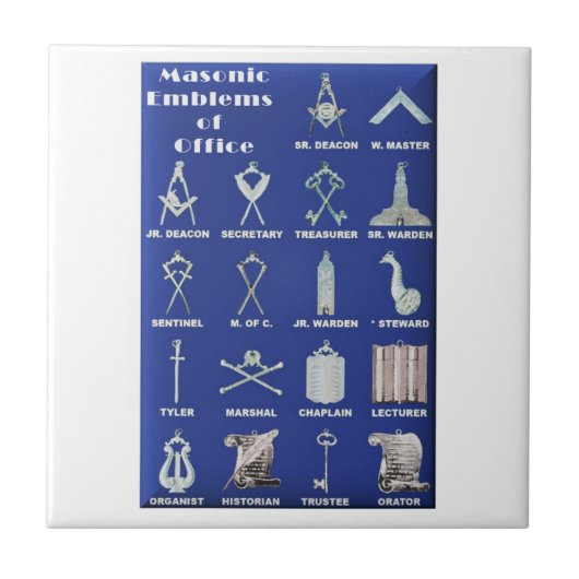Masons Emblemen van Kantoor Tegeltje (Voorkant)