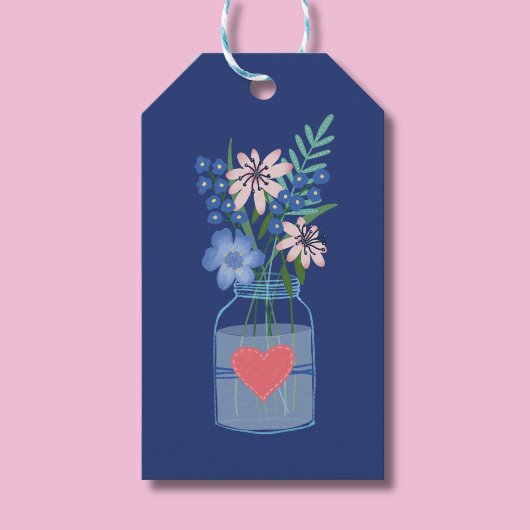 Masons Jar Bloemensierstickers Cadeaulabel