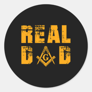 Masons Real Dad Masonic Mason Vader's Independenc Ronde Sticker