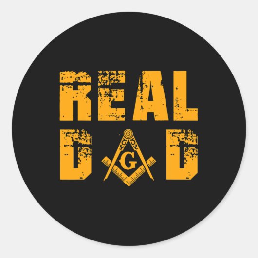 Masons Real Dad Masonic Mason Vader's Independenc Ronde Sticker (Voorkant)