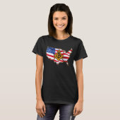 Masons Us Flag Map Masonic Vader's Onafhankelijkhe T-shirt (Voorkant volledig)