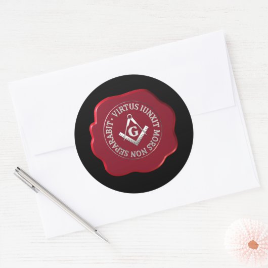 Masonwas Ronde Sticker (Envelop)