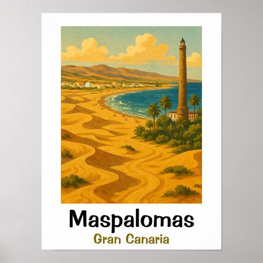 Maspalomas Duinen Gran Canaria Canarische Eilanden Poster (Voorkant)