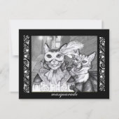 Masquarade Cat, partijuitnodigingen Kaart (Voorkant)