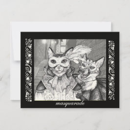 Masquarade Cat, partijuitnodigingen Kaart