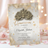 Masque Celestial Sterren Goud Quinceanera Kaart