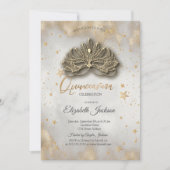 Masque Celestial Sterren Goud Quinceanera Kaart (Voorkant)