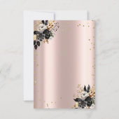 Masque Diamonds Zwart Rozen Roos Goud Sweet 16 Kaart (Achterkant)