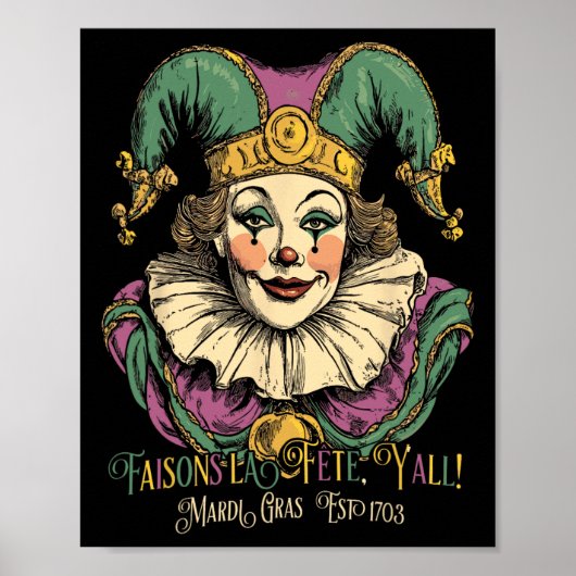 Masque Mardi Kleding Kostuums  Mardi Gras C Poster (Voorkant)