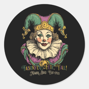 Masque Mardi Kleding Kostuums Mardi Gras C Ronde Sticker