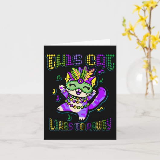 Masque Mardi Kleding Kostuums Mardi Gras Kat Kaart (Gele Bloem)