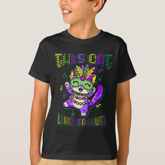 Masque Mardi Kleding Kostuums Mardi Gras Kat T-shirt (Voorkant)