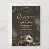 Masque Rozen Parels Grijs Quinceanera  Kaart (Voorkant)