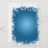 Masque, sneeuwvlokken, blauwe Quinceañera Uitnodig Kaart (Achterkant)