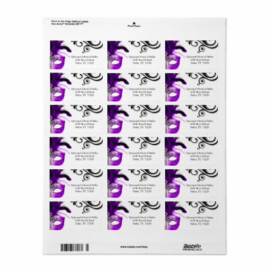 Masquerade Adresetiketten Etiket (Full Sheet)