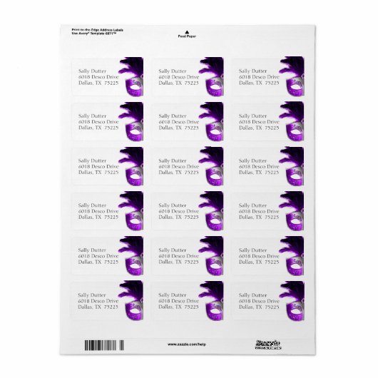 Masquerade Adresetiketten Etiket (Full Sheet)