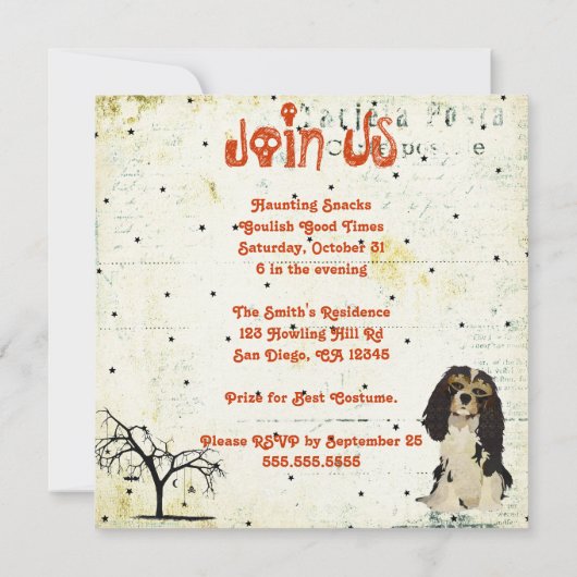 Masquerade Animals Halloween Invitation Kaart (Achterkant)