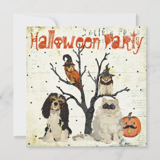 Masquerade Animals Halloween Invitation Kaart (Voorkant)