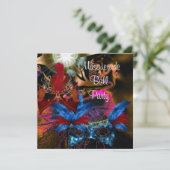 Masquerade Bal Feestmasker Kleurrijk Abstract 2 Kaart (Staand voorkant)