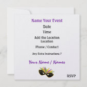 Masquerade Bal / Festival / Kostuum Feest - SRF Kaart (Achterkant)