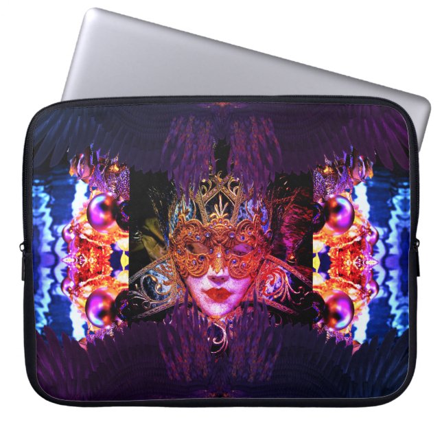 Masquerade bal gemaskerde vrouw gotisch elegant laptop sleeve (Voorkant)